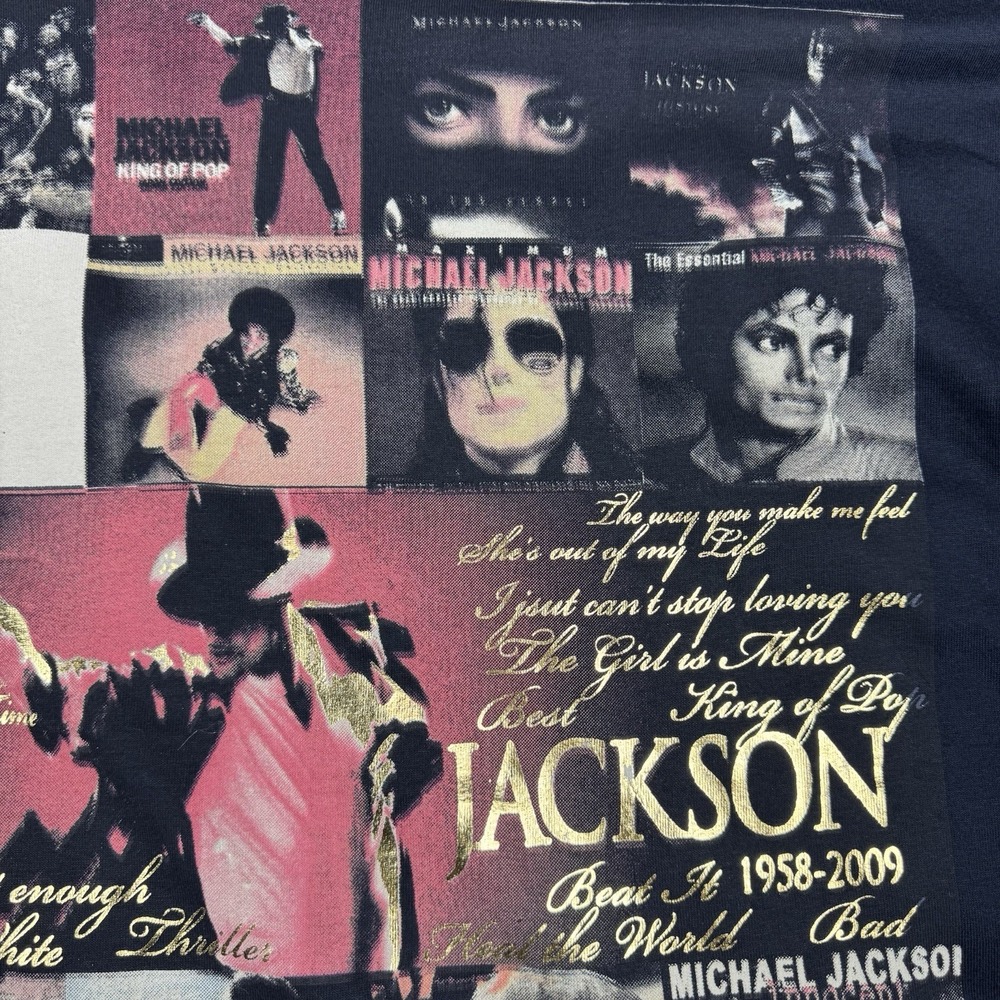 Michael Jackson TShirt 2XL Black Memorial King Of Pop 1958-2009 Double Sided Y2K - Picture 3 of 11